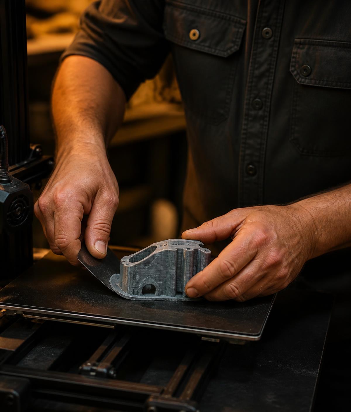 Hands at work in the Top Shelf 3D Printing workshop